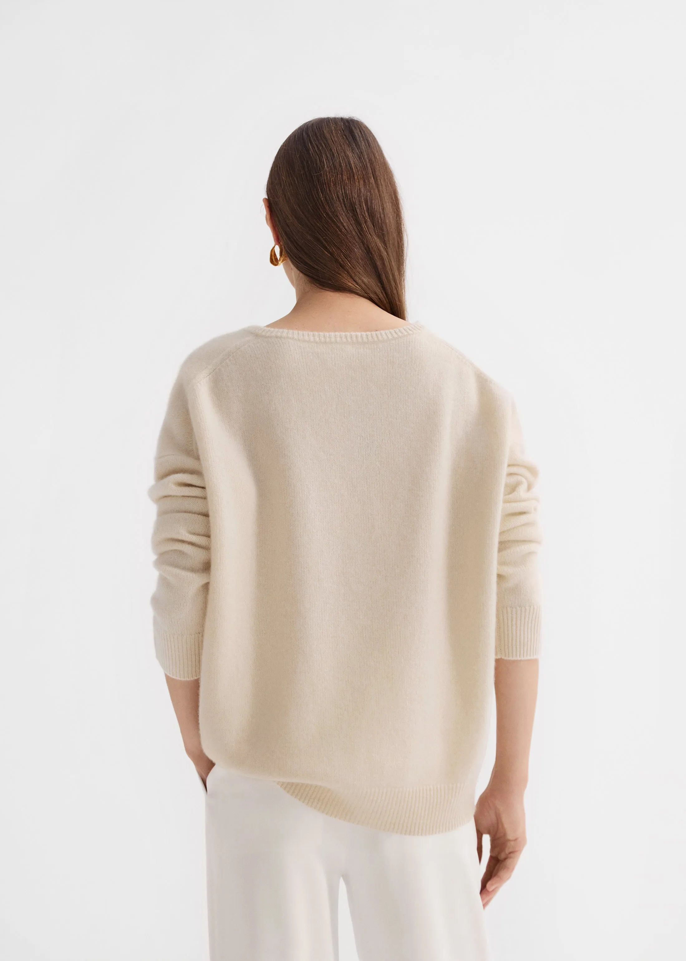 V-Neck Sweater in Cashmere - Wheat sold by CO product image thumbnail 2