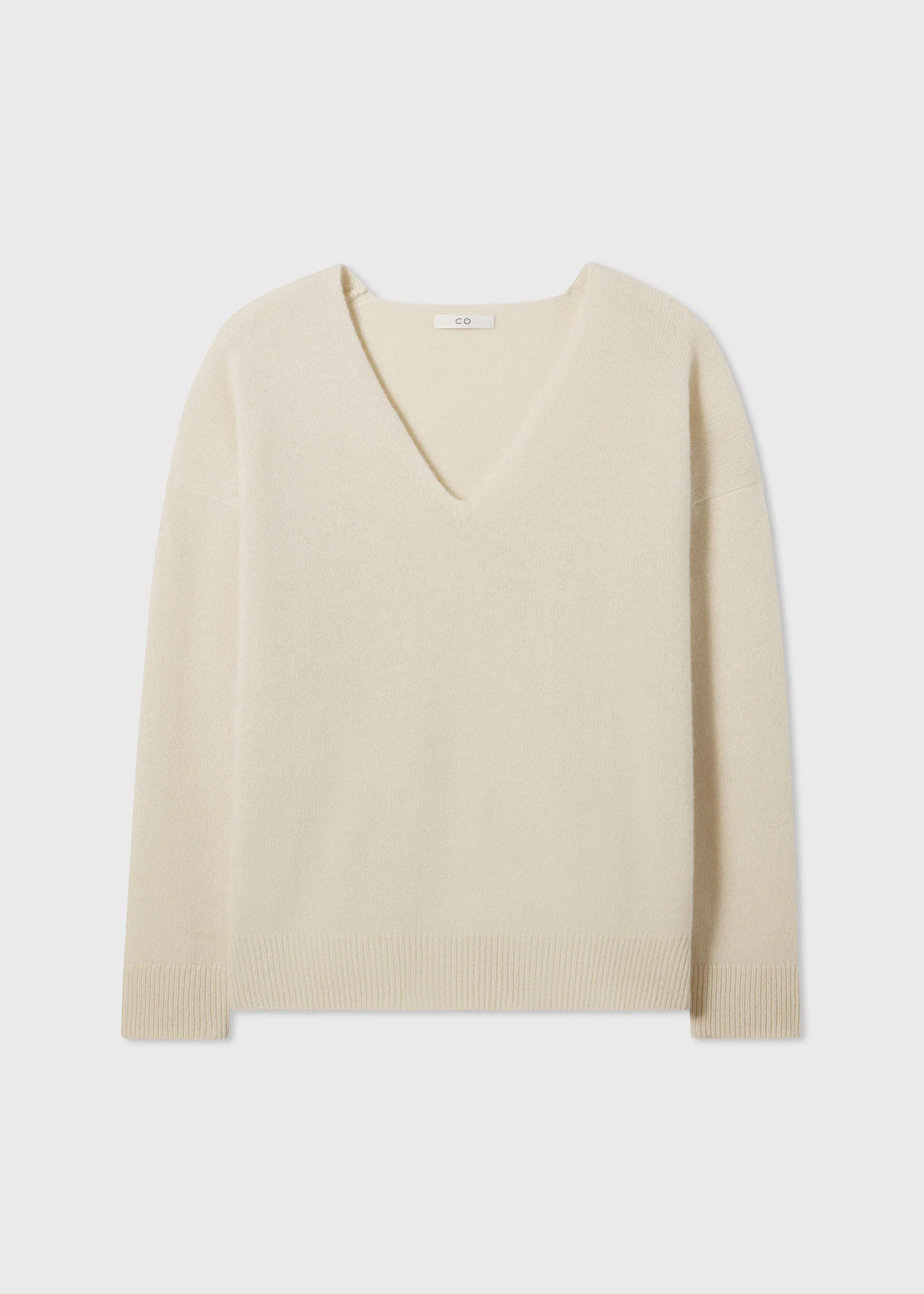 V-Neck Sweater in Cashmere - Wheat sold by CO product image thumbnail 3
