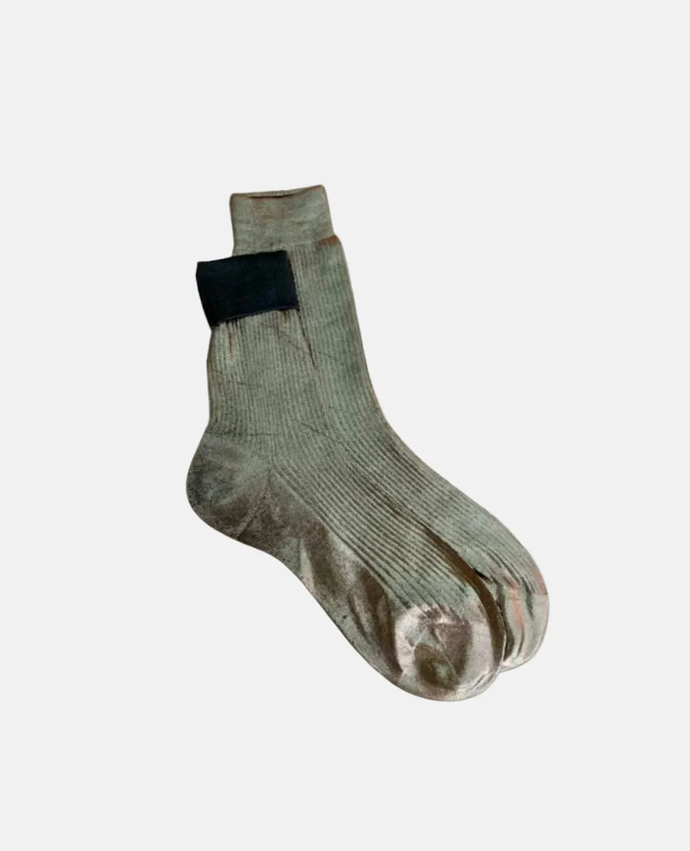 Maria La Rosa Grey Metallic Silk Socks sold by COCLICO product image thumbnail 3