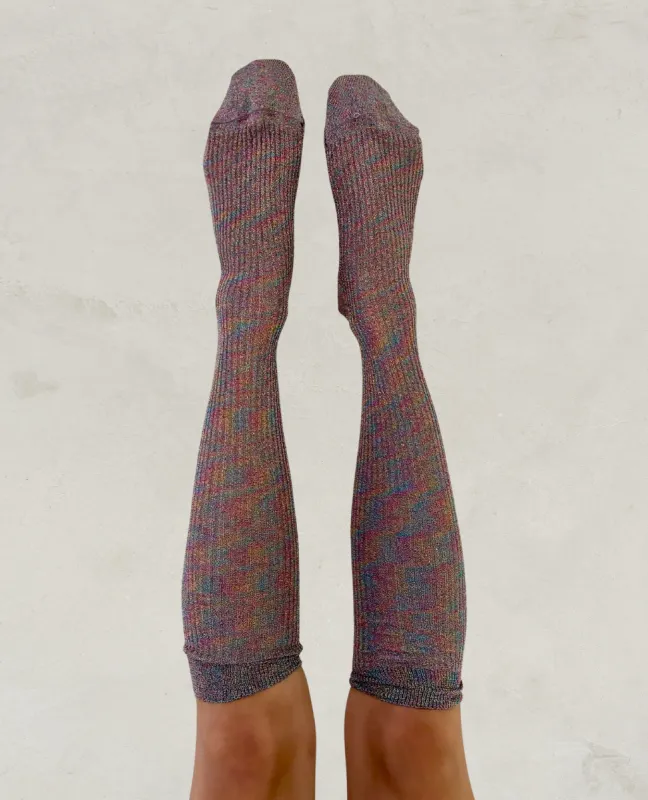 Maria La Rosa Glitter Knee-High Socks made by Maria La Rosa