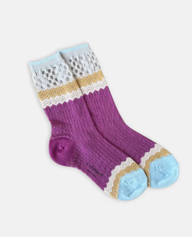 Exquisite J 'Holey Zig Zag' Socks made by COCLICO