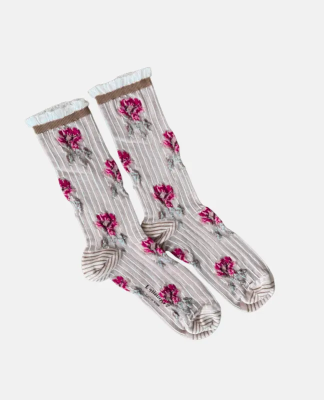 Exquisite J 'Rococo Flowers' Socks made by COCLICO