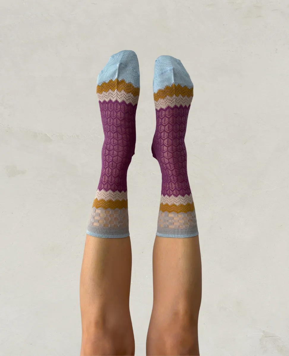 Exquisite J 'Holey Zig Zag' Socks sold by COCLICO