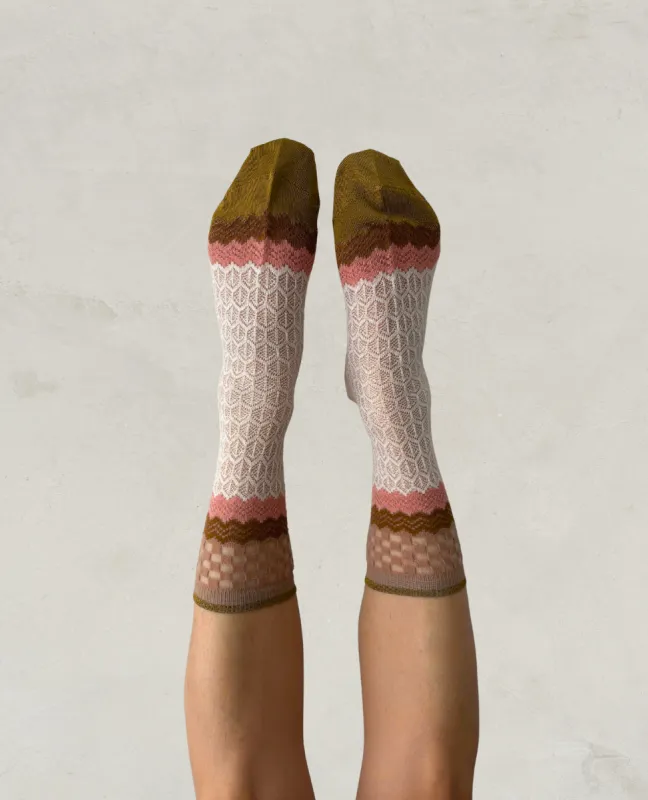 Exquisite J 'Holey Zig Zag' Socks made by COCLICO
