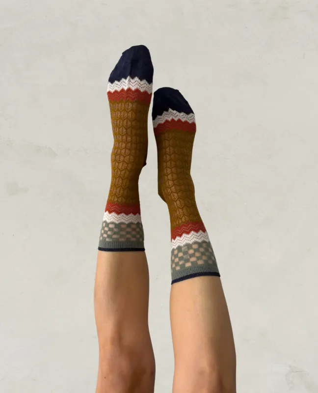 Exquisite J 'Holey Zig Zag' Socks made by COCLICO