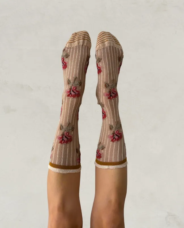 Exquisite J 'Rococo Flowers' Socks made by COCLICO