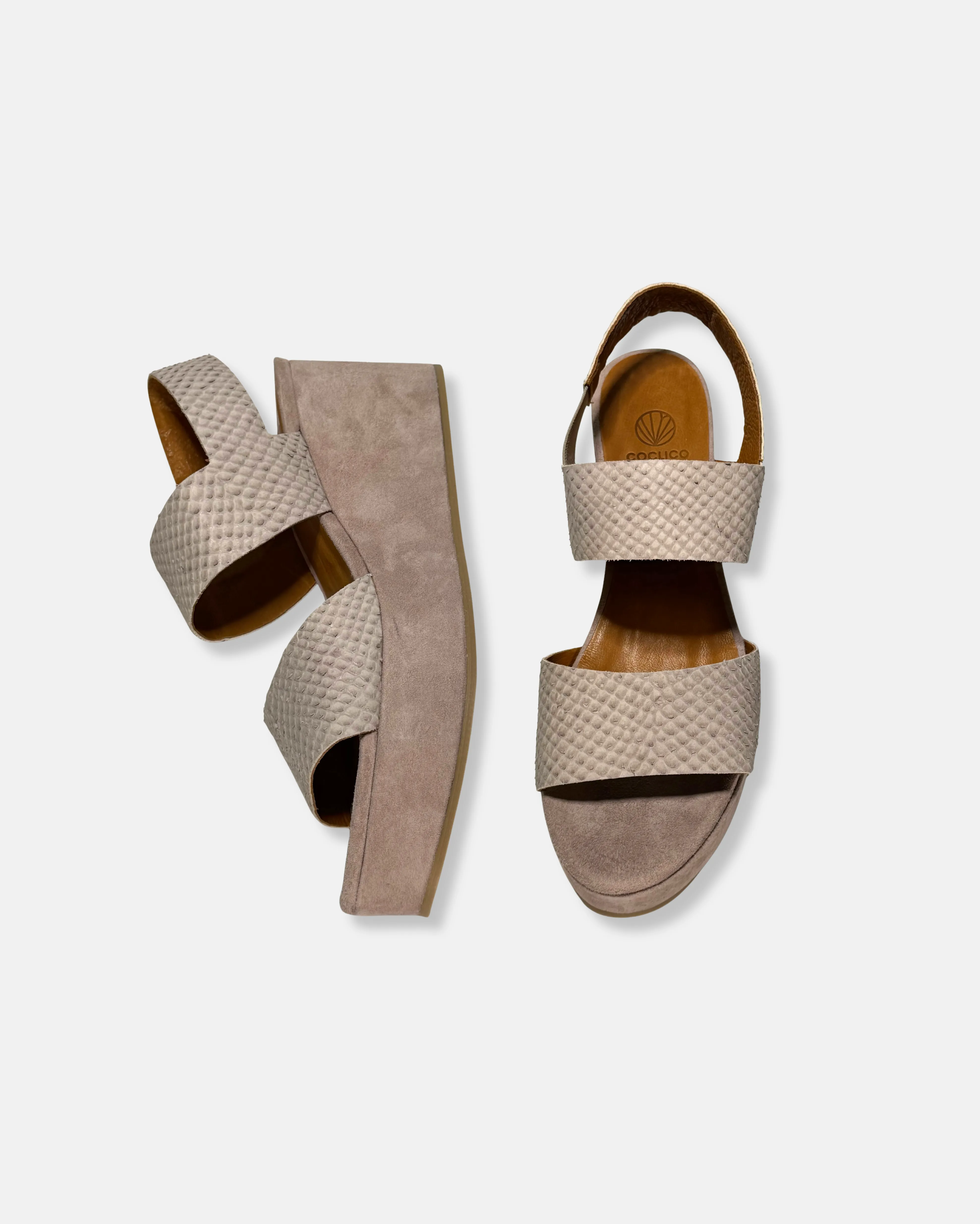 Archive Sale - Leonora Wedge Sandal Guanto Cloud sold by COCLICO