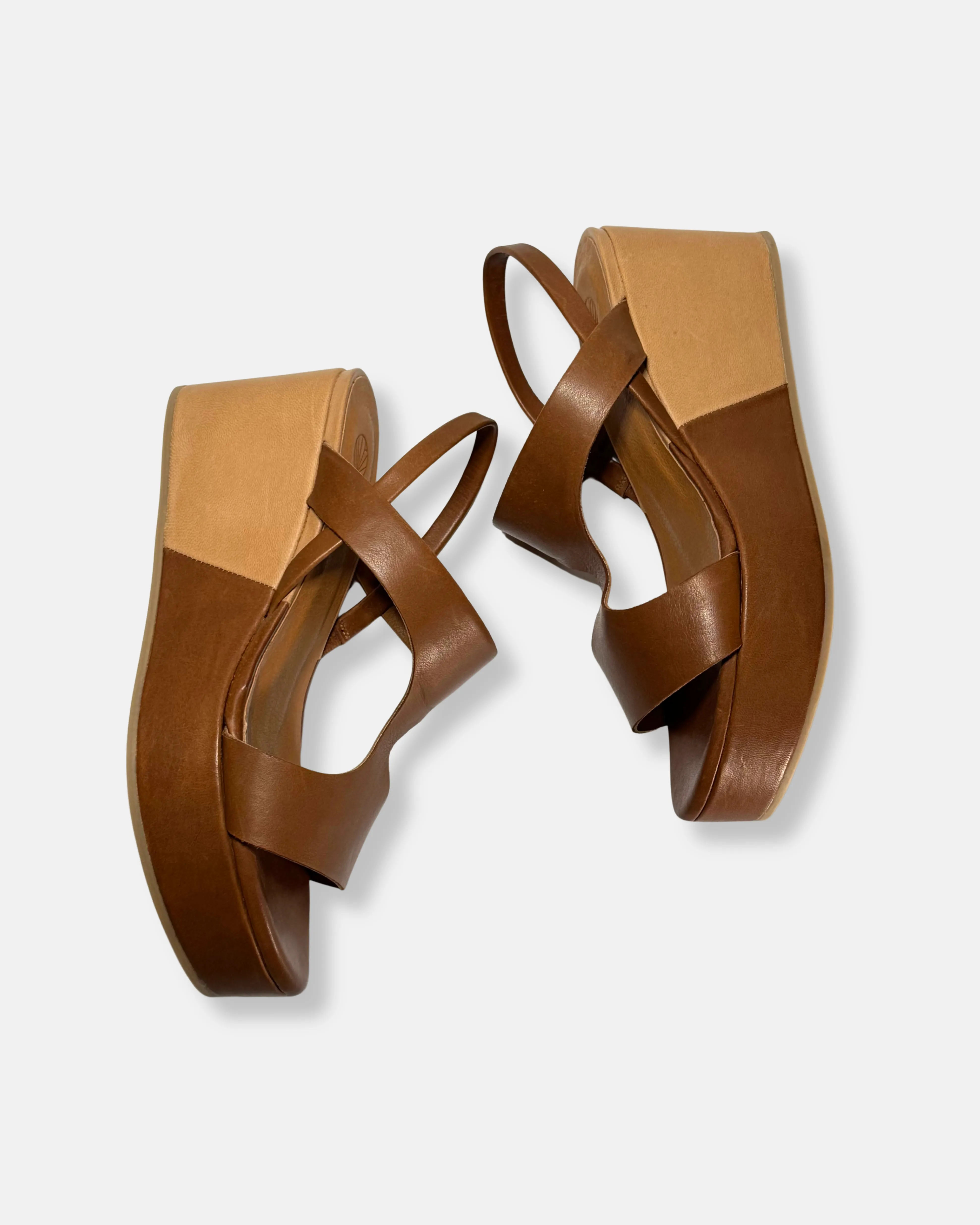 Archive Sale - Lamb Wedge Sandal Caramello / Camel sold by COCLICO product image thumbnail 2
