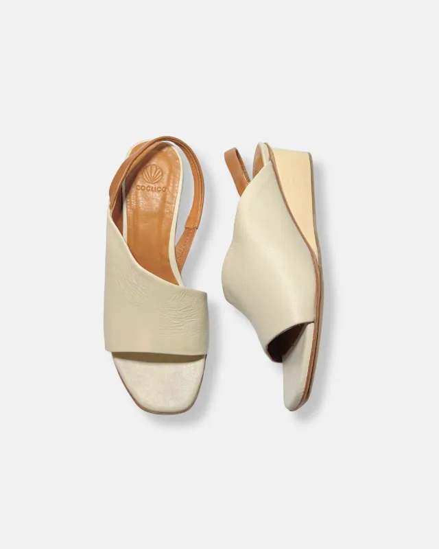 Archive Sale - Oka Wedge Sandal Greige made by COCLICO