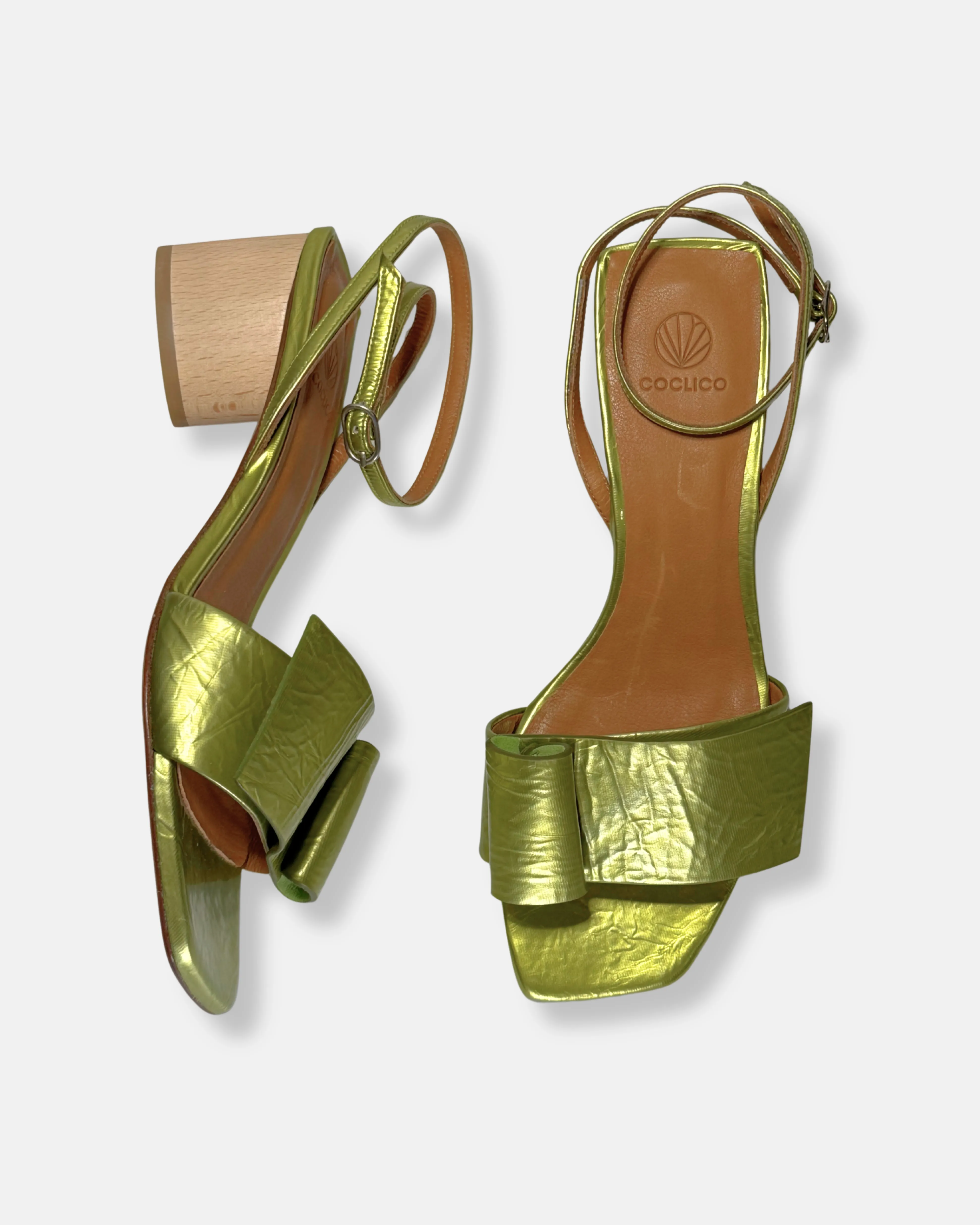 Archive Sale - Shannon Heeled Sandal Chartreuse sold by COCLICO