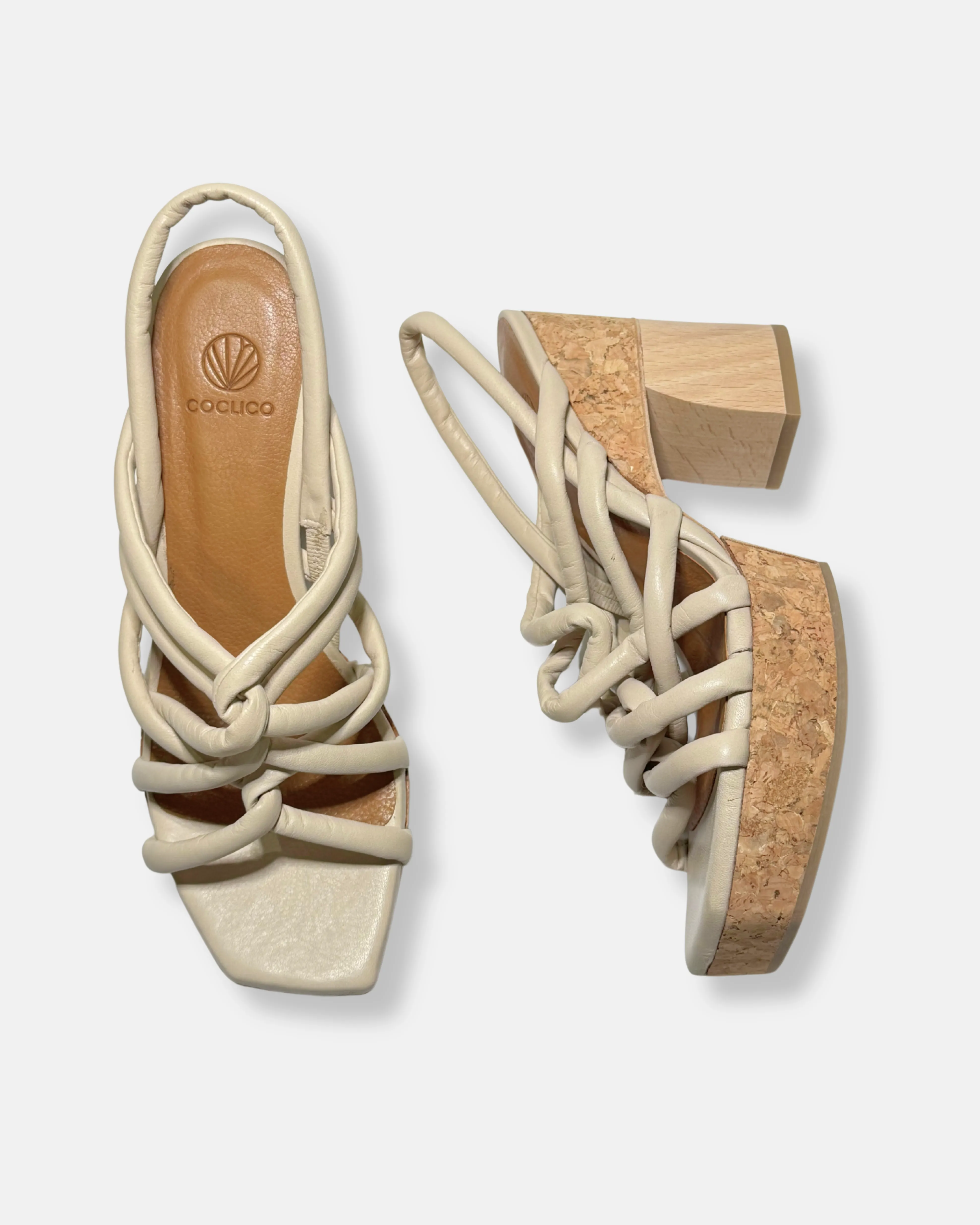 Archive Sale - Tanika Platform Sandal Latte sold by COCLICO