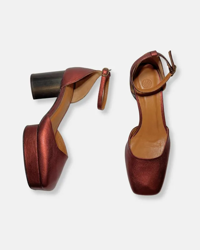 Archive Sale - Tower Platform Heel Claret made by COCLICO
