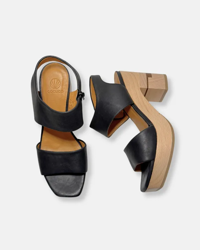 Archive Sale - Verona Platform Sandal Black made by COCLICO
