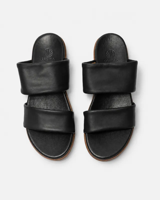 Archive Sale - Dimple Wedge Sandal Black made by COCLICO