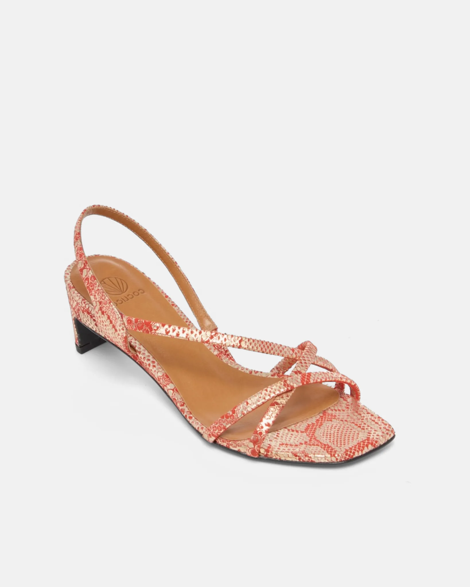Archive Sale - Taylor Heeled Sandal Python Ferrari sold by COCLICO product image thumbnail 3