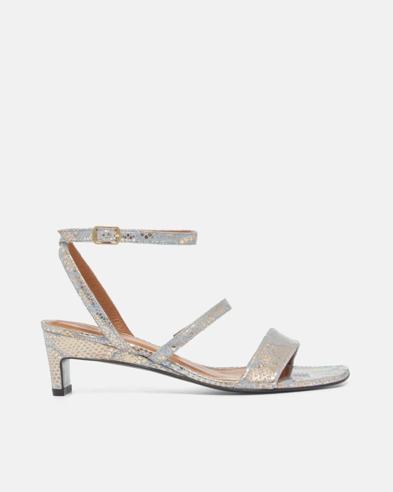 Archive Sale - Tom Tom Heeled Sandal Python Opal sold by COCLICO