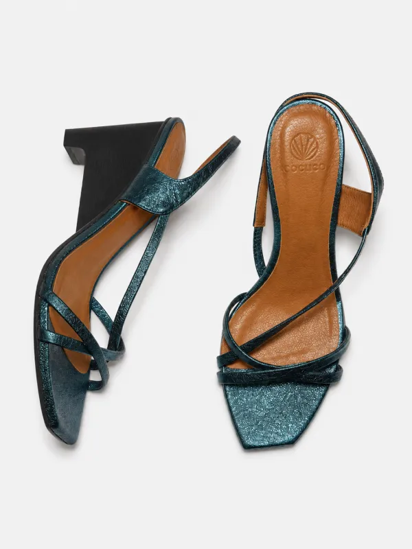 Archive Sale - Taylor Wedge Sandal Metallic Lake made by COCLICO