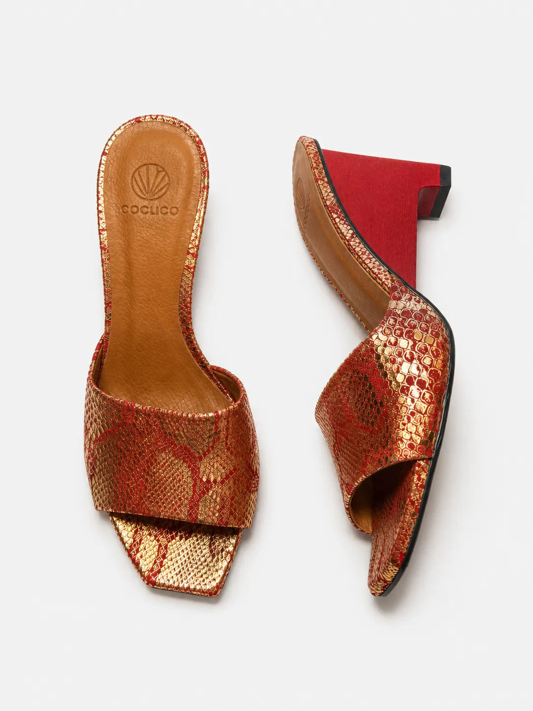 Archive Sale - Gogo Heeled Wedge Sandal Python Ferrari sold by COCLICO