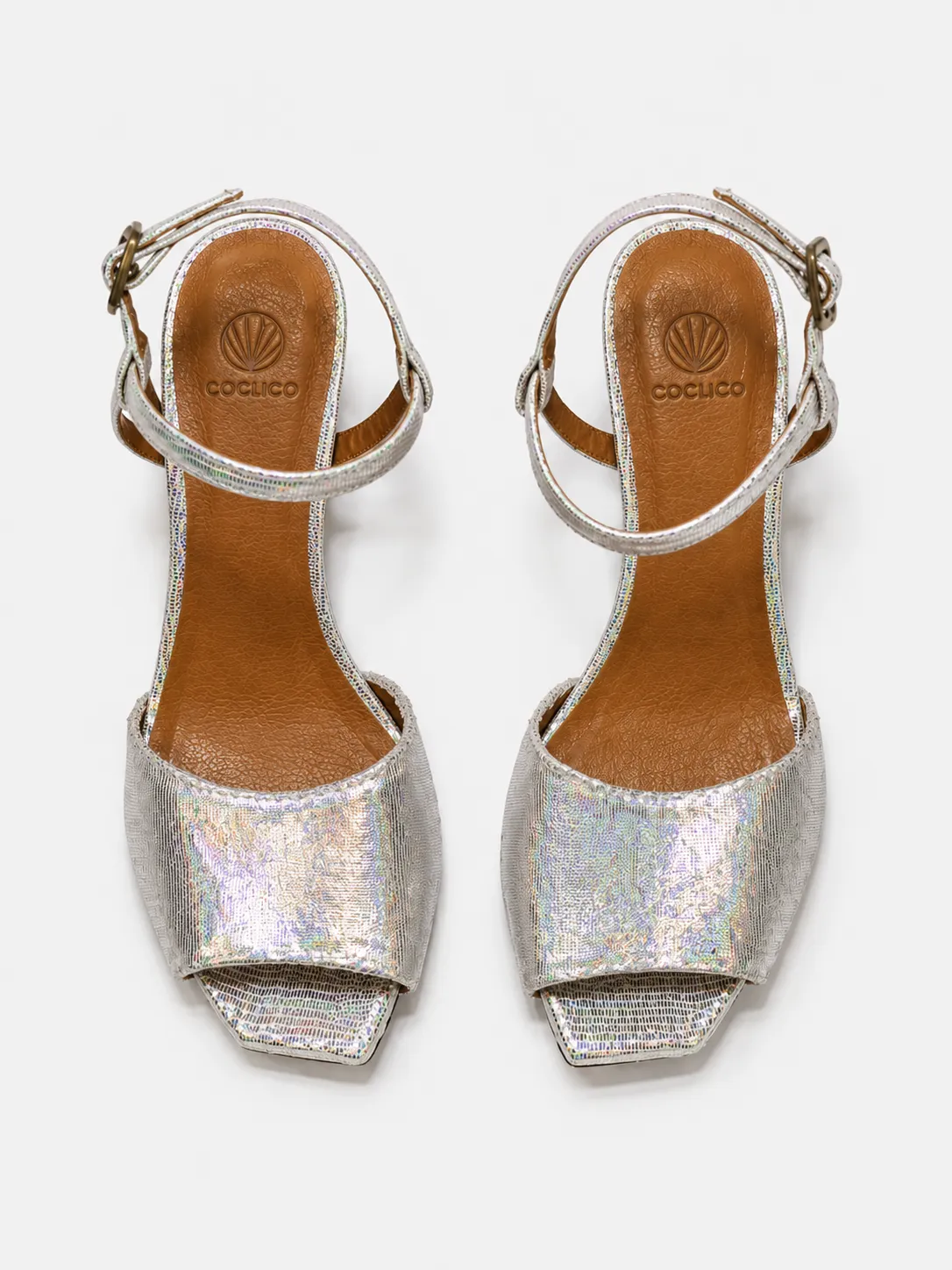 Archive Sale - Glass Heeled Wedge Sandal Laser Platino sold by COCLICO product image thumbnail 2