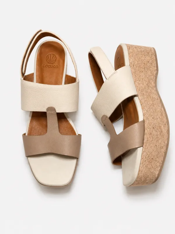 Archive Sale - Elvis Wedge Sandal Mozzarella / Marmo made by COCLICO
