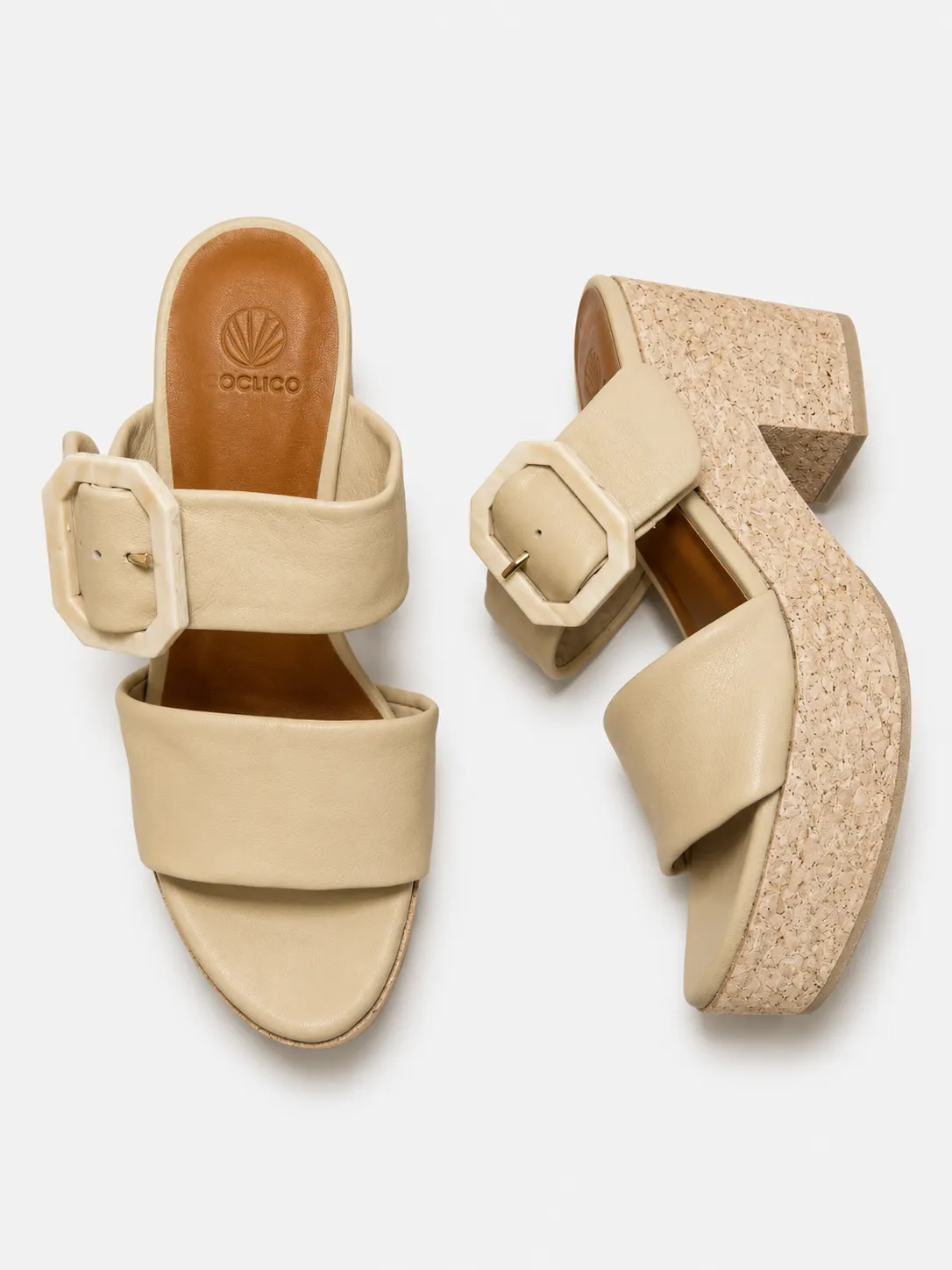 Archive Sale - Big Wedge Sandal Latte sold by COCLICO