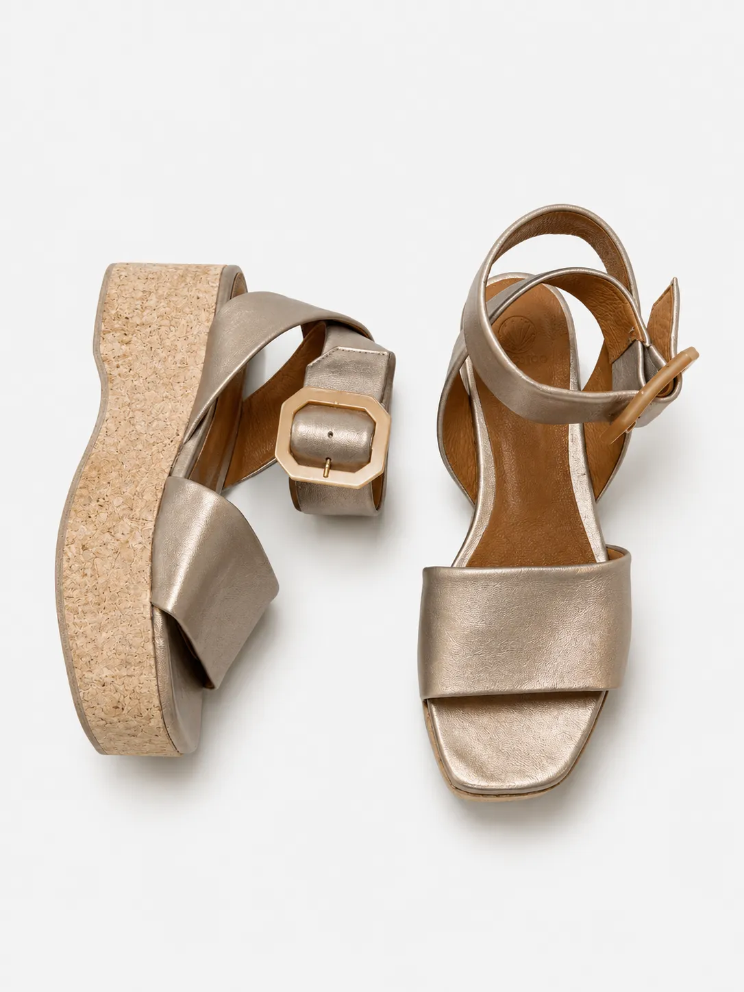 Archive Sale - Esso Wedge Sandal Metal Mustang sold by COCLICO