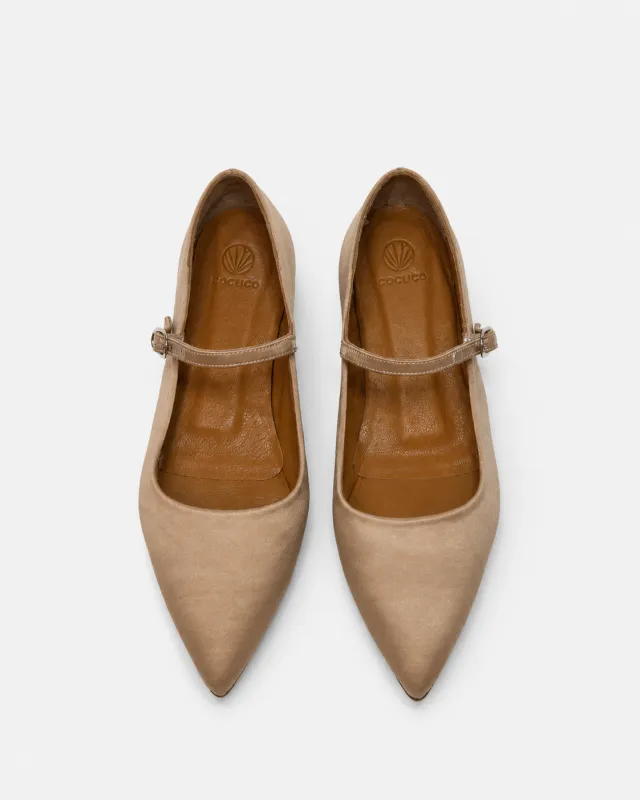 Archive Sale - Dream Mary-Jane Beige Satin made by COCLICO
