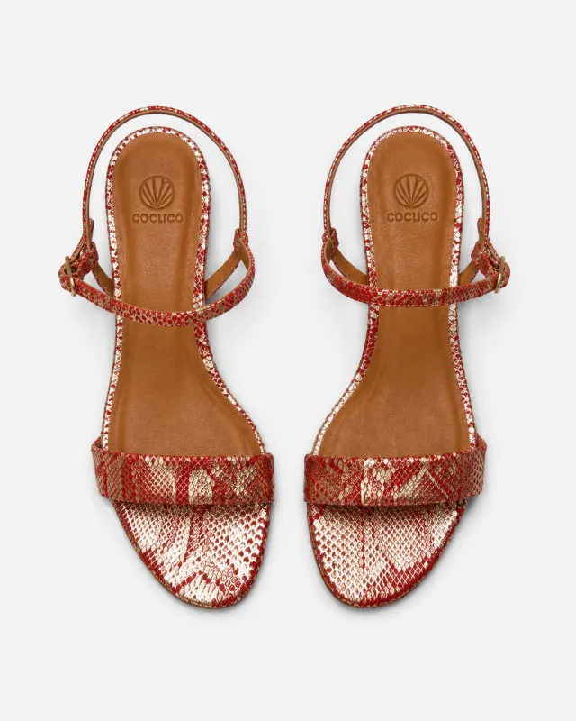 Archive Sale - Venti Demi-Wedge Sandal Python Ferrari made by COCLICO