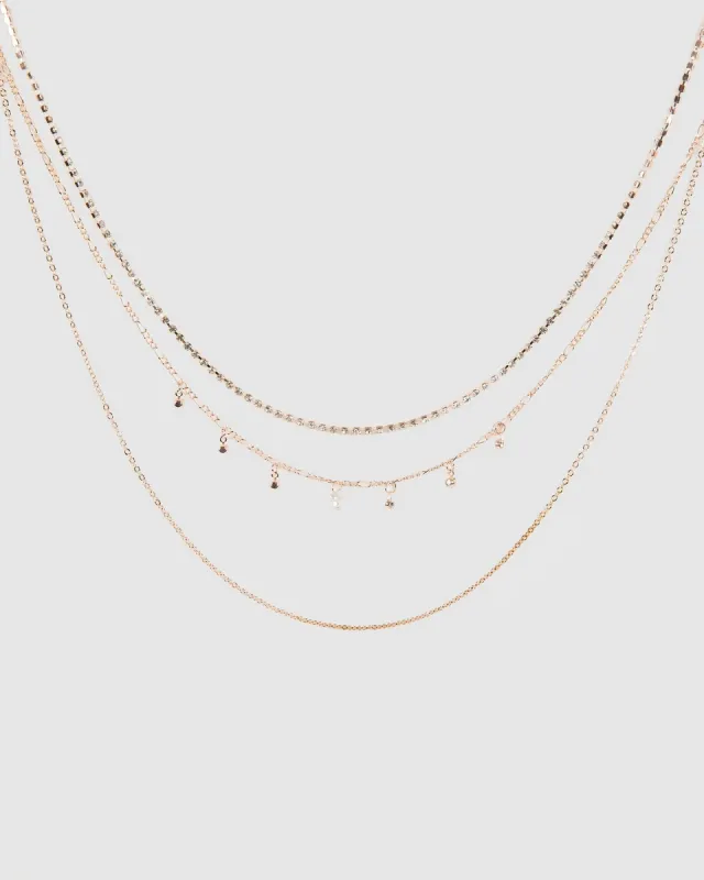 Rose Gold 3pk Crystal Necklace sold by Collete Hayman