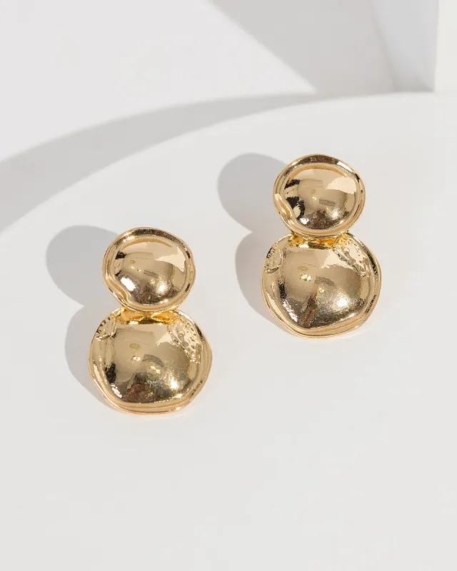 Gold Double Circle Drop Earrings sold by Collete Hayman