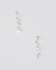 Silver Diamante Stud Leaf Drop Earrings sold by Collete Hayman