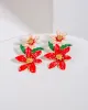 Red Tropical Flower Statement Earrings sold by Collete Hayman