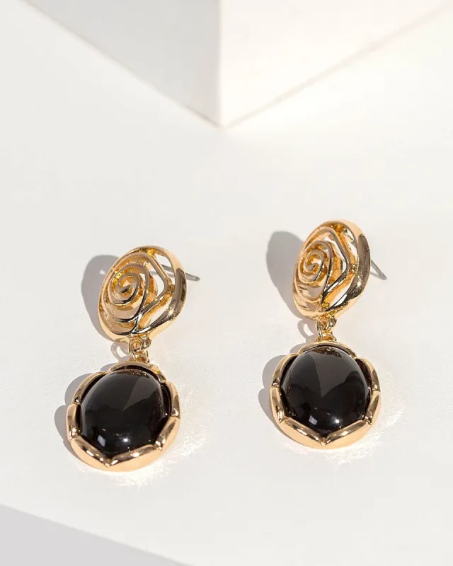 Black Molten Metal Drop Earrings made by Collete Hayman