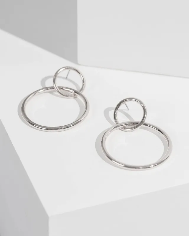Silver 2 Hoop Fine Drop Earrings sold by Collete Hayman