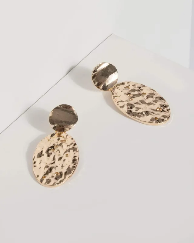 Gold Mini Organic Drop Earrings sold by Collete Hayman