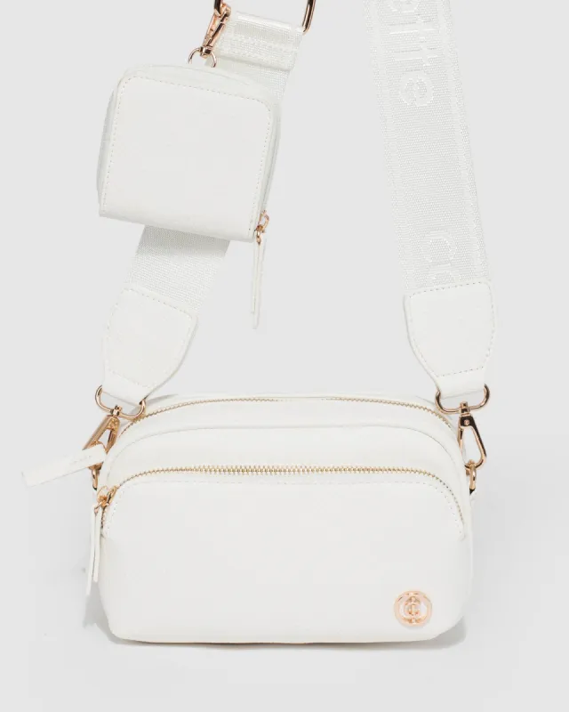 White And Gold Amalia Crossbody Bag sold by Collete Hayman