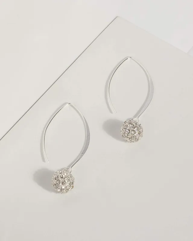Silver Diamante Ball Hoop Earrings sold by Collete Hayman