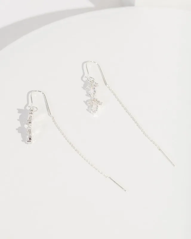 Silver Leaf Cluster Thread Earrings sold by Collete Hayman