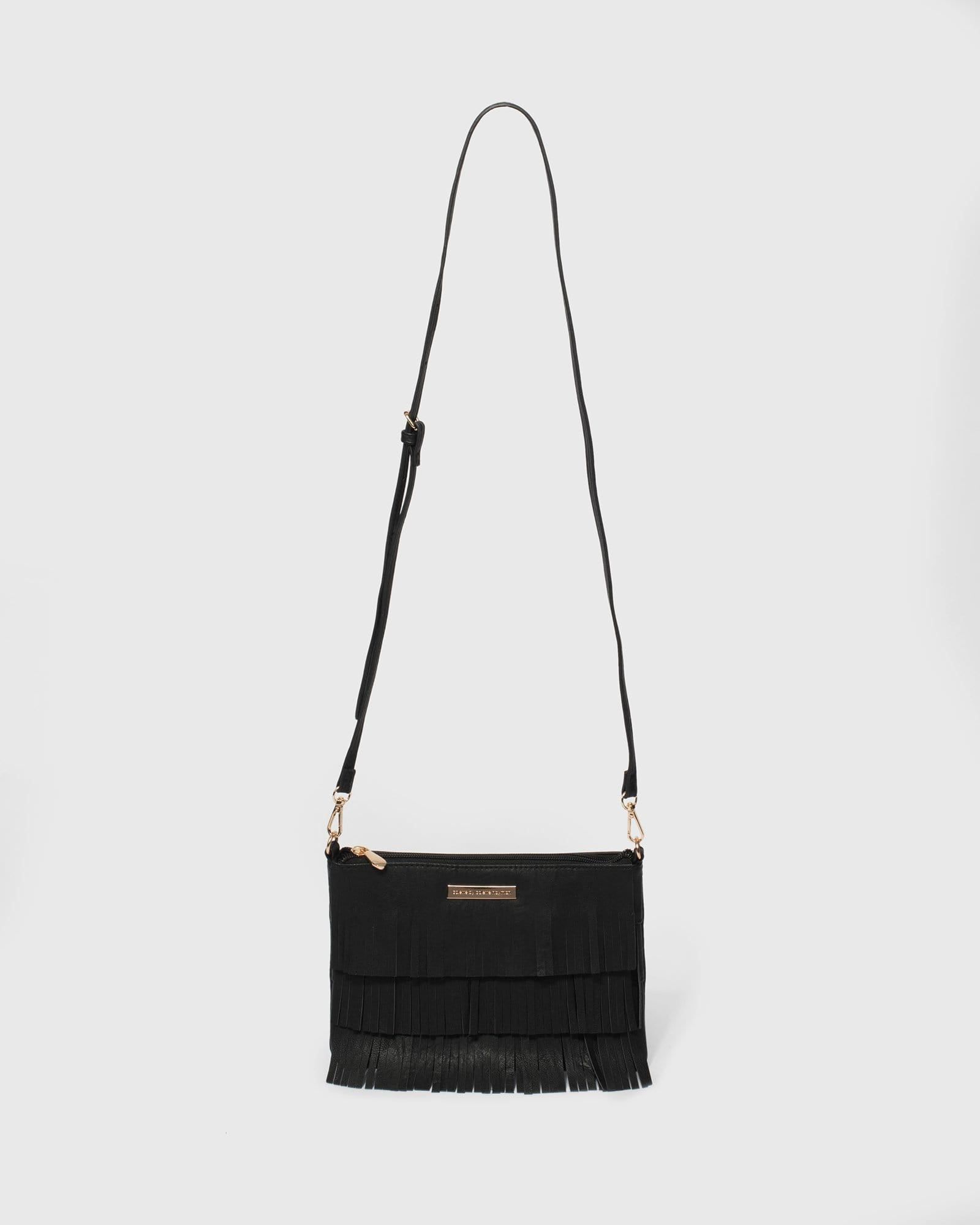 Black Raine Fringe Crossbody Bag sold by Collete Hayman product image thumbnail 3