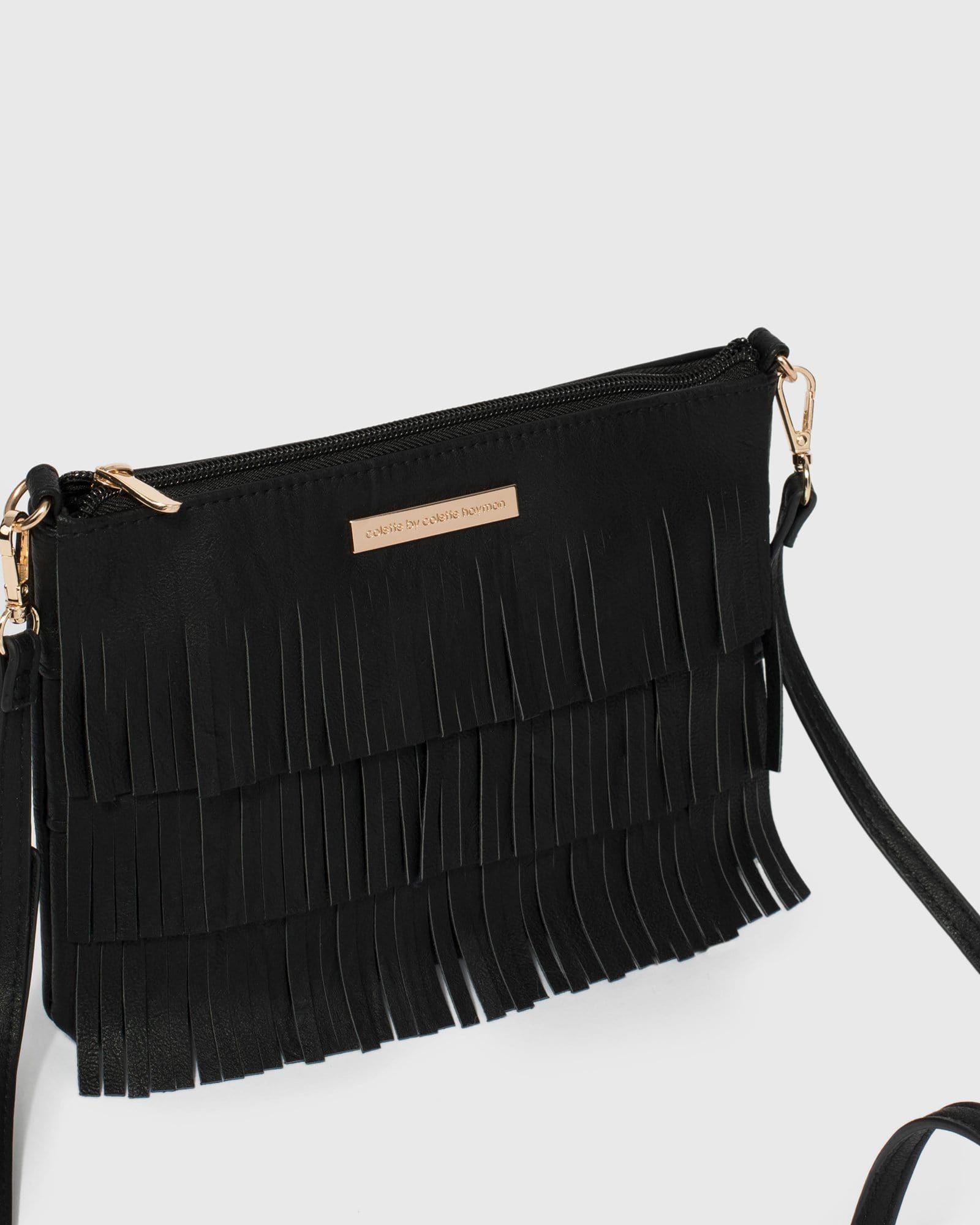 Black Raine Fringe Crossbody Bag sold by Collete Hayman product image thumbnail 2