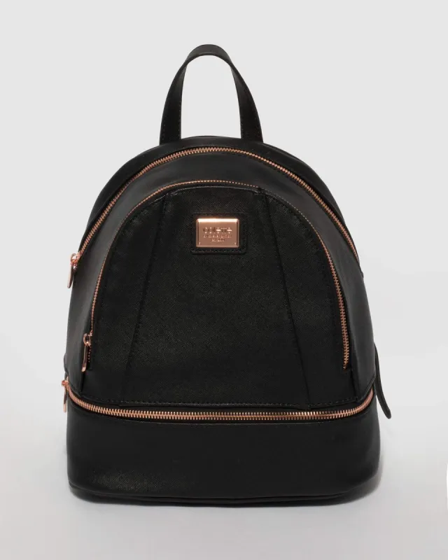 Black Bridget Medium Backpack With Rose Gold Hardware sold by Collete Hayman