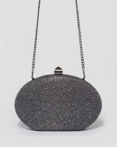 Gunmetal Gracie Hardcase Clutch Bag sold by Collete Hayman