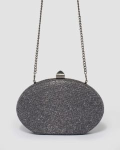 Gunmetal Gracie Hardcase Clutch Bag sold by Collete Hayman