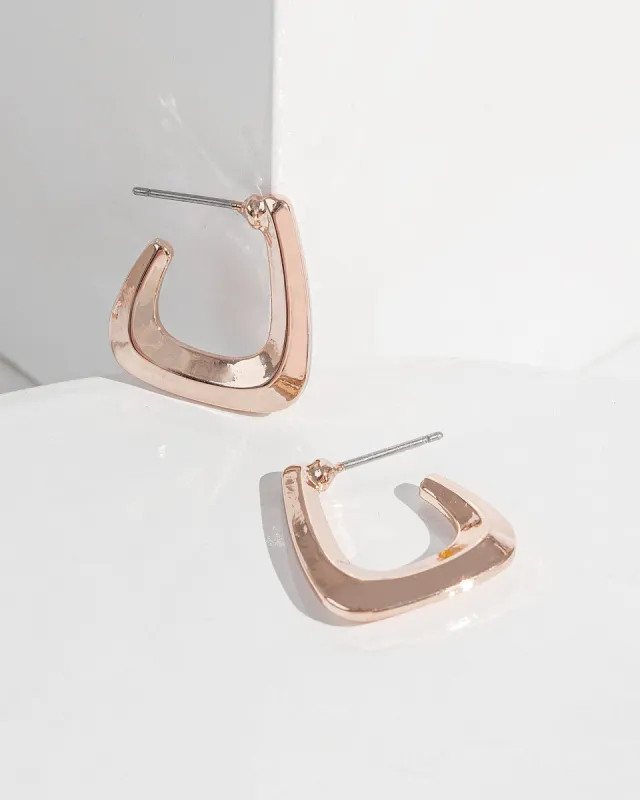 Rose Gold Angled Hoop Earrings sold by Collete Hayman