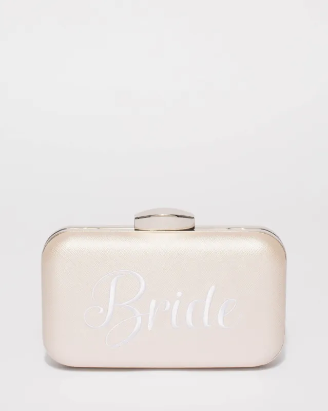 Gold Bride Embroidered Hardcase Clutch Bag sold by Collete Hayman