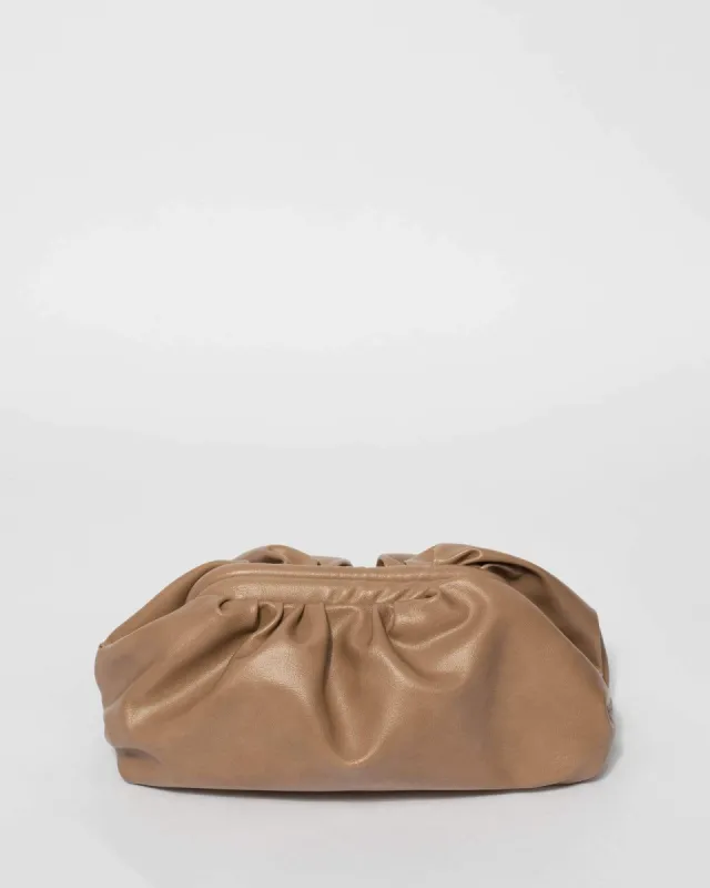 Caramel Rosie Large Pouch Clutch Bag sold by Collete Hayman