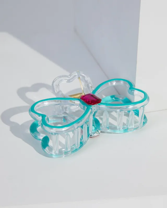 Multi Colour Crystal Bow Detail Claw Clip sold by Collete Hayman