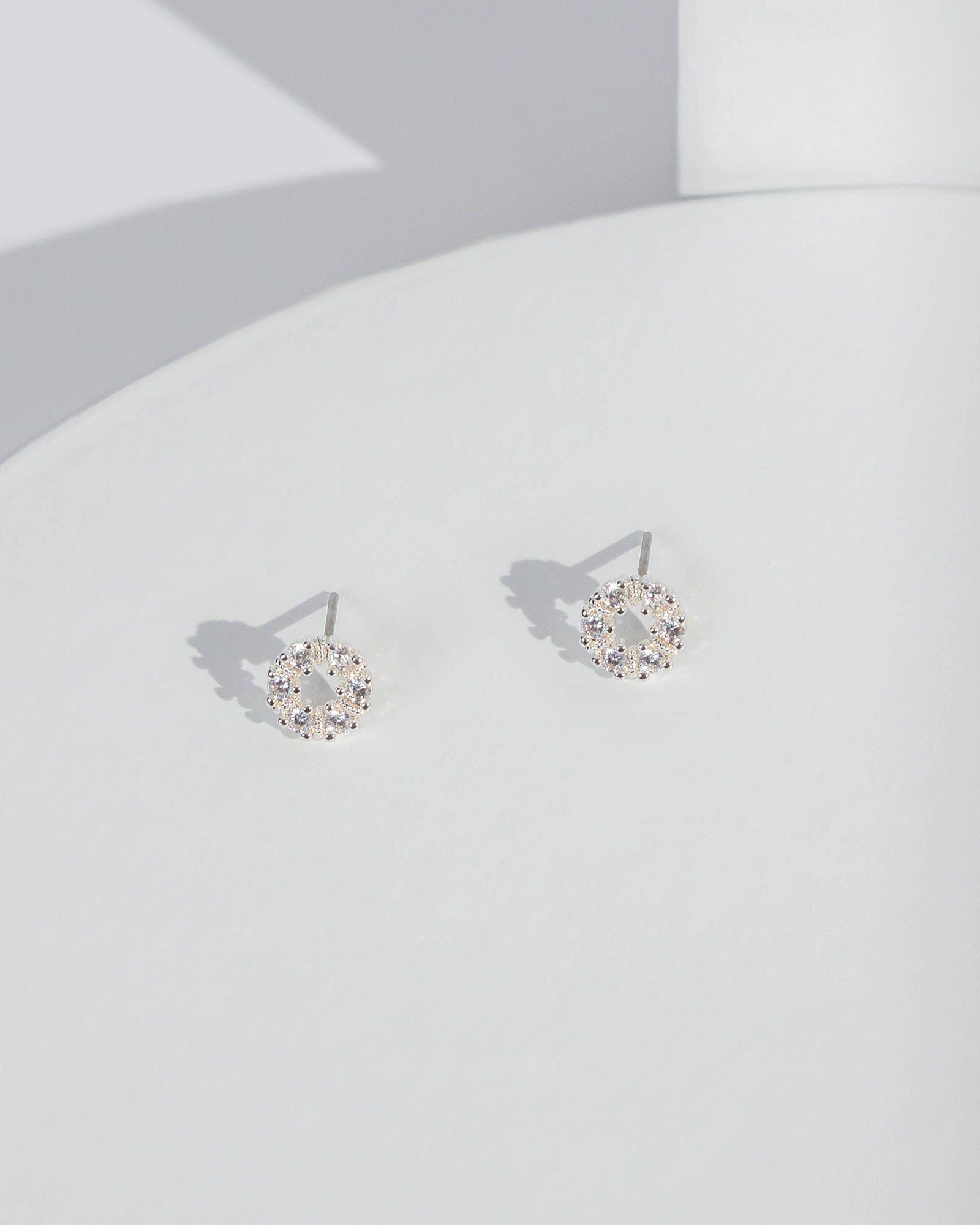 Crystal Cubic Zirconia Halo Stud Earrings sold by Collete Hayman