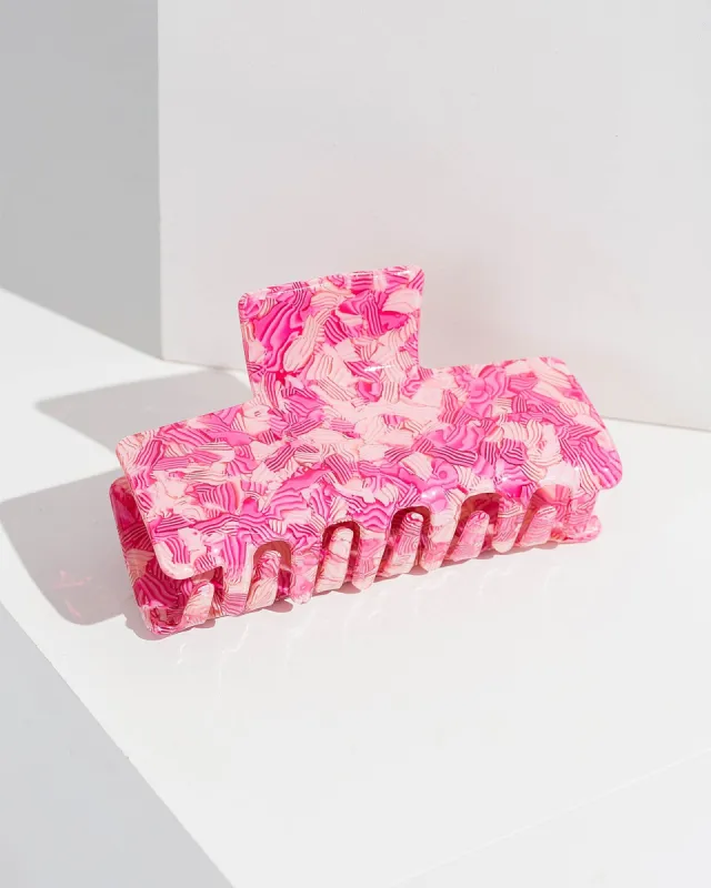 Pink Pattern Rectangle Claw Clip sold by Collete Hayman