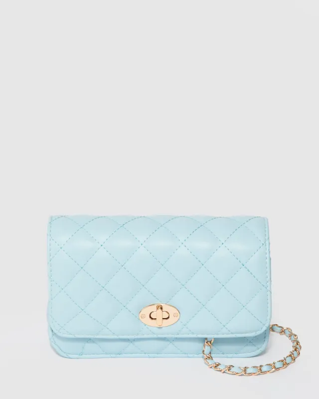 Blue Ebony Lock Crossbody Bag sold by Collete Hayman